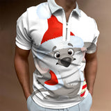 Christmas Series Lapel New Casual Short Sleeve