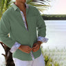 Men's Shirt Cotton And Linen Stitching Plaid