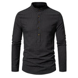 Men's Long-sleeved Striped Shirt Fashion Brand