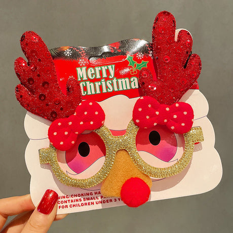 Christmas Elk Glasses Frame Dress Up Couple