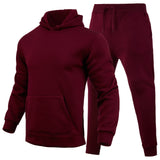 Slim Fit Solid Color Hoodie Suit Men's Clothing