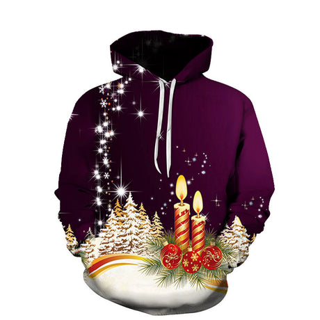 Men's And Women's Fashion Casual 3D Printing Hooded Pullover