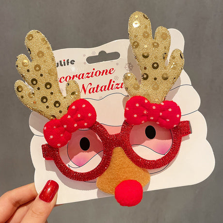 Christmas Elk Glasses Frame Dress Up Couple