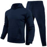 Slim Fit Solid Color Hoodie Suit Men's Clothing