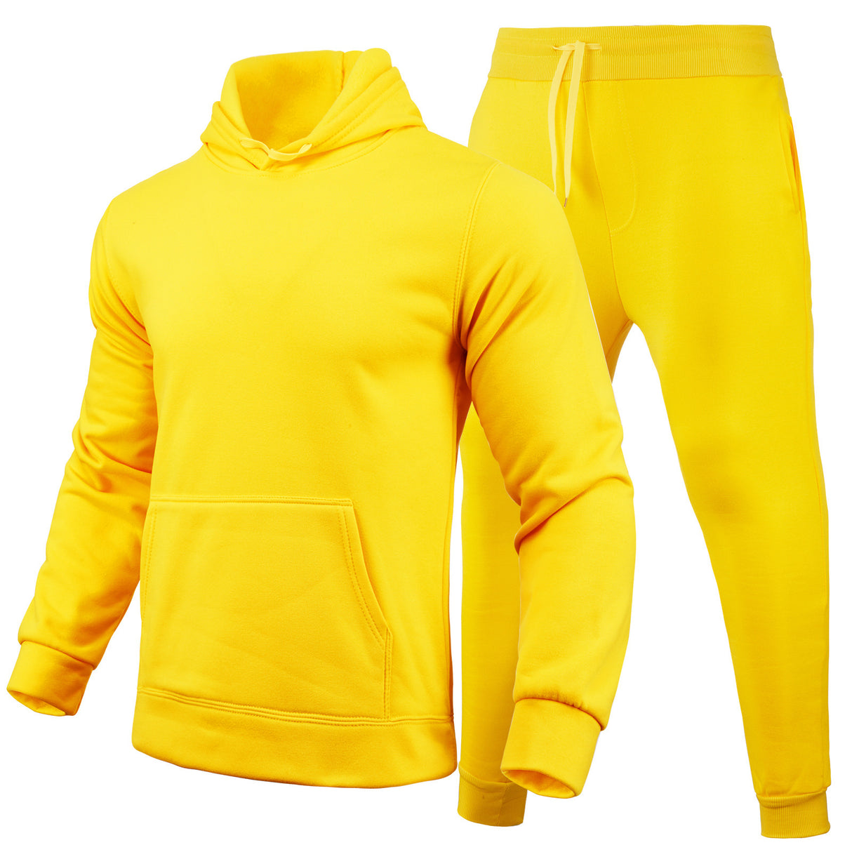 Slim Fit Solid Color Hoodie Suit Men's Clothing