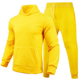 Slim Fit Solid Color Hoodie Suit Men's Clothing