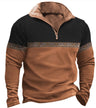 Printing Lapel Long Sleeve Pullover Leisure Men's T-shirt