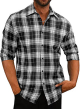 New Men's Plaid Lapel Shirt