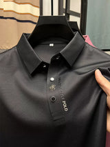 Summer Polo Shirt Business Casual Seamless Ice Silk