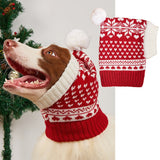 Christmas New Atmosphere Love Snowflake Elk Printing Knitted Warm Pet Dog Cat Fur Ball Hat