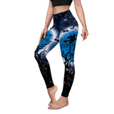 Leggings elásticos de murciélago de Halloween para mujer