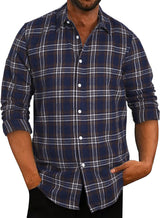 New Men's Plaid Lapel Shirt