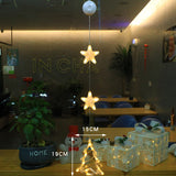 Navidad 3 uds luz LED estrella árbol de Navidad lámpara colgante con ventosa adornos de ventana decoración para el hogar Navidad 2023 decoración de Año Nuevo Decoraciones navideñas