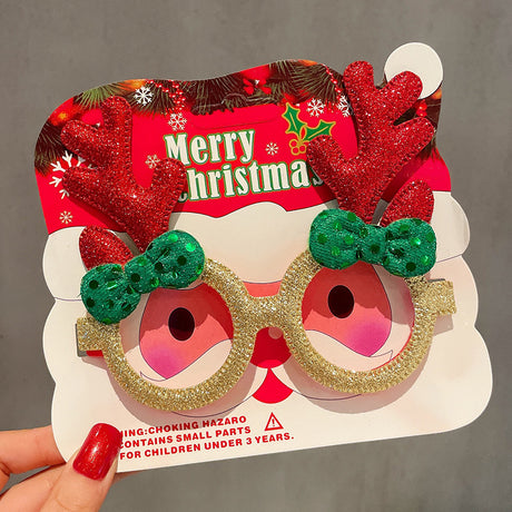 Christmas Elk Glasses Frame Dress Up Couple