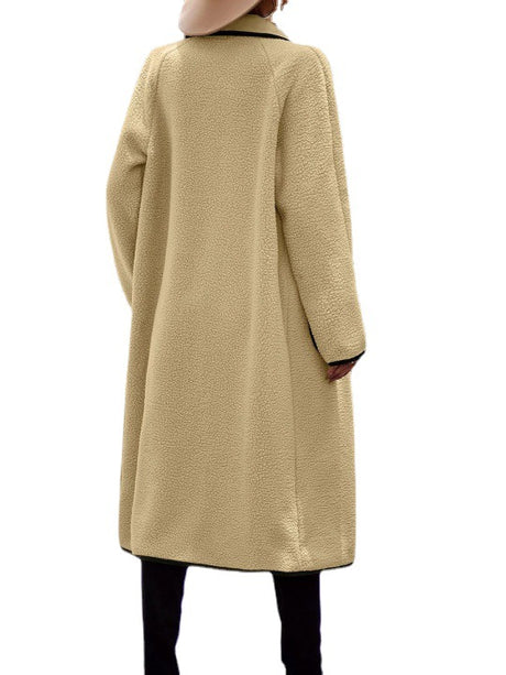 Cashmere Contrast Color Pocket Long Coat