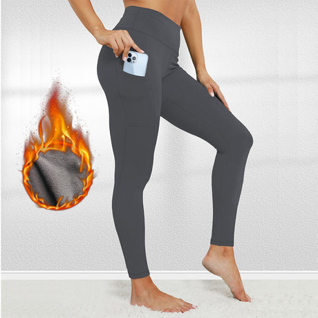 Winter Travel Exercise Fleece-lined Yoga Pants