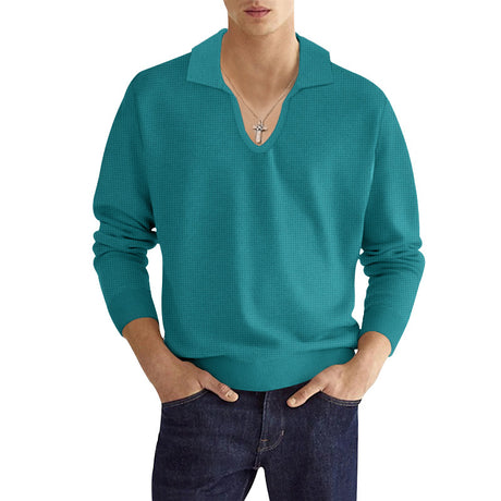 Moda masculina Casual Color sólido Manga larga