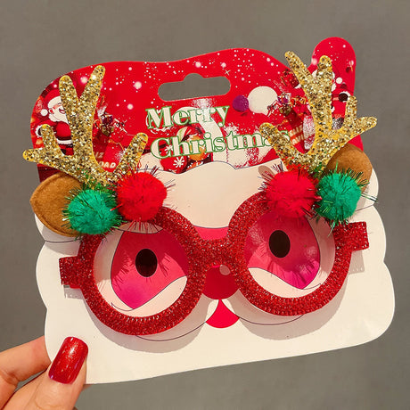 Christmas Elk Glasses Frame Dress Up Couple