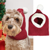 Christmas New Atmosphere Love Snowflake Elk Printing Knitted Warm Pet Dog Cat Fur Ball Hat