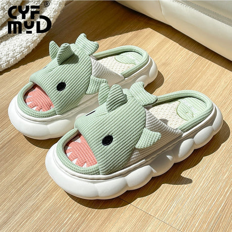 Animals Slippers Women Platform Shoes Cute Cartoon Thick Sole Home Slippers Bear Slippers Shark Slippers House Children Slippers