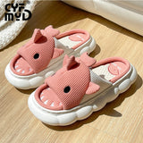 Animals Slippers Women Platform Shoes Cute Cartoon Thick Sole Home Slippers Bear Slippers Shark Slippers House Children Slippers