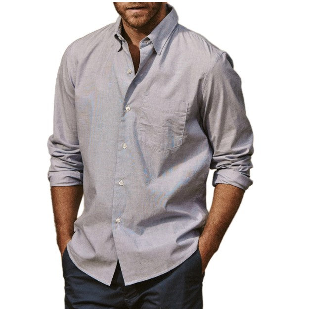 Camisa holgada de manga larga para hombre de tendencia de moda