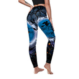 Leggings elásticos de murciélago de Halloween para mujer