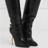 Simple Black Classic Long Boots Female