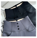 Thick Double Pocket Leggings Outer Wear Latex Shark Pants