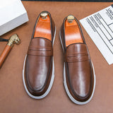 Zapatos de tabla de talla grande Zapatos de cuero casuales de negocios masculinos