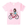 Camiseta Infantil Algodón Niña Bicicleta