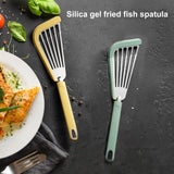 Espátula De Pescado Antiadherente, Espátulas Ranuradas Delgadas Espátulas De Pescado De Silicona para Utensilios De Cocina Antiadherentes, Utensilios De Cocina Sin BPA Resistentes Al Calor, Ideal Para Pescado, Huevos, Panqueques