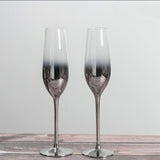 Crystal Electroplating Silver Grey Gradient Red Wine Glass