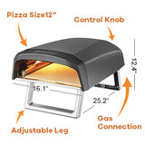 Horno de pizza a gas Geek Chef, hornos de pizza para propano exterior, hornos de exterior con piedra para pizza de 13 pulgadas, horno de pizza a gas portátil con patas plegables, horno de pizza para patio jardín, Ban Amazon, homedepot, lowes