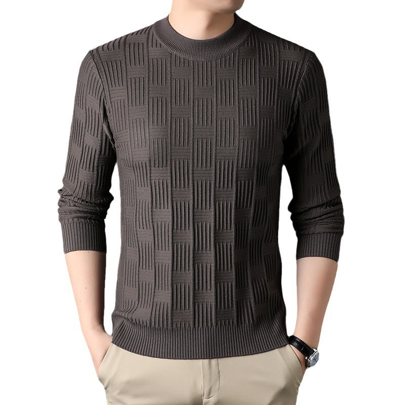 Solid Color Half Collar Thickened Men's Casual Sweater