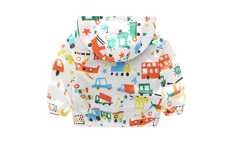 Chaquetas para niños y niños Chaquetas cortavientos con estampado de avión para bebés