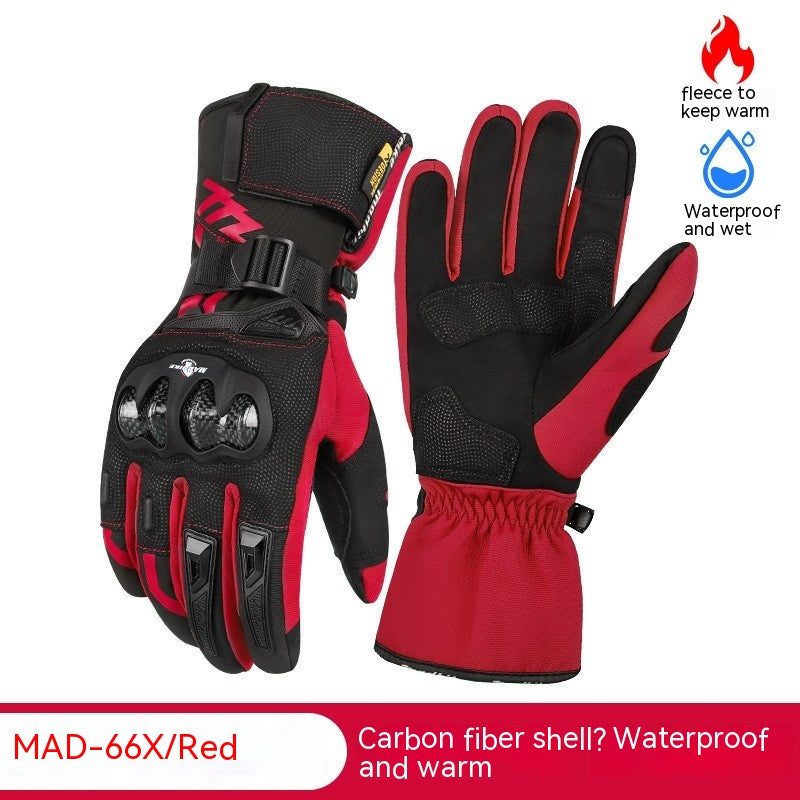 Motorcycle Warm Riding Gloves Men's Carbon Fiber Drop-resistant