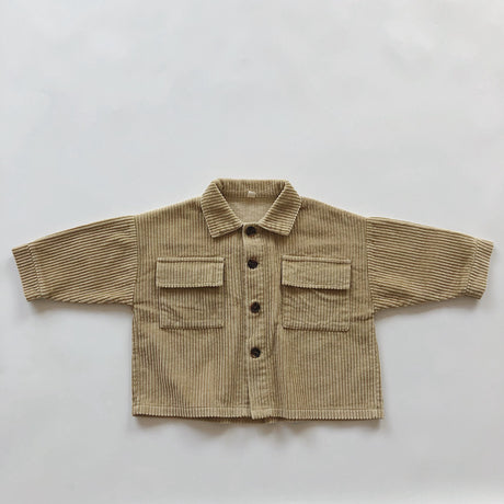 Chaqueta cárdigan suelta de pana vintage para niños