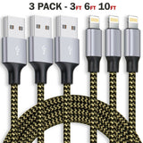 Paquete de 3 cables USB de carga rápida para iPhone 6 7 8Plus IPhone XR Xs Max 11 12 13 Pro