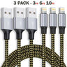 3 Pack Fast Charger USB Cable For IPhone 6 7 8Plus IPhone XR Xs Max 11 12 13 Pro