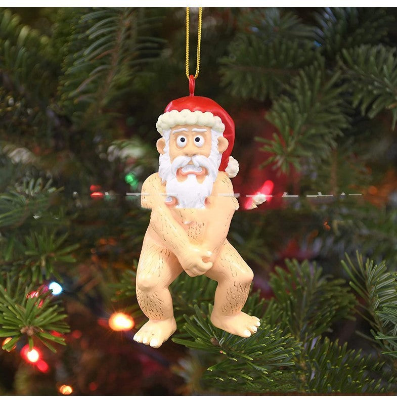 Decoración de resina de Papá Noel desnudo