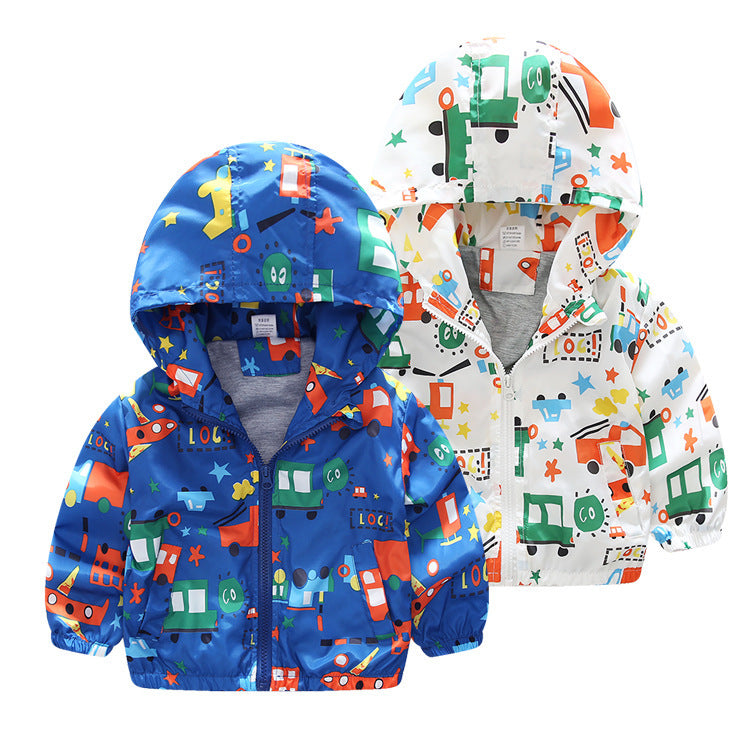 Chaquetas para niños y niños Chaquetas cortavientos con estampado de avión para bebés