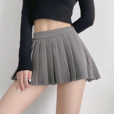 High Waist Front Short Back Length Pleated Skirt With Lining