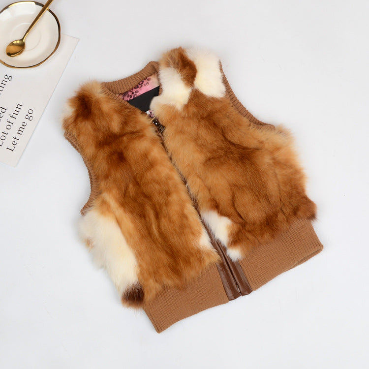 Short Rex Rabbit Fur Waistcoat Waistcoat