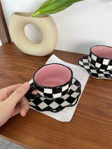 Black And White Checkerboard Mug Creative Net Red Mug