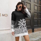 Christmas Acrylic Woolen Skirt Women's Cage Sleeve Loose Dress