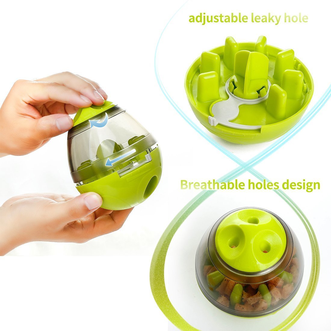 Vaso de bolas de comida para perros, dispensador de alimentador para cachorros y mascotas, tazón de juguete, comida para fugas, alimentador interactivo de vaso para mascotas, dispensador automático de alimentos, tazón, bolas interactivas