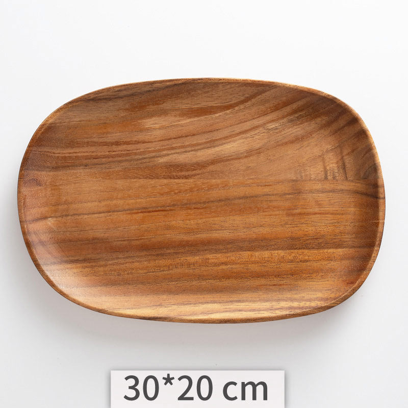 Acacia Wooden Tray Cake Tray Wooden Irregular Dinner Plate Homestay Hotel Set Plate