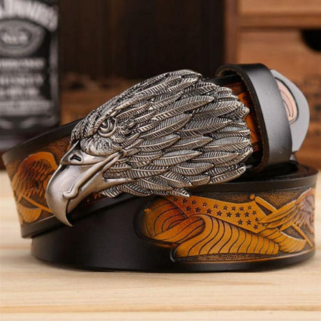 Fashion Cowhide Leisure Eagle Head Belt