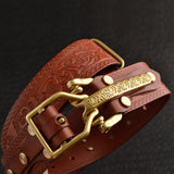 Men's Leisure Leather Belt With Woven Pattern